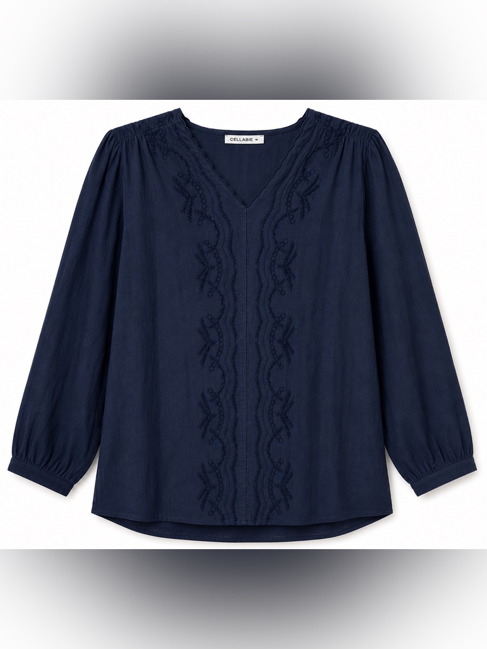 Cellabie Cotton Blend Embroidered Tunic- M